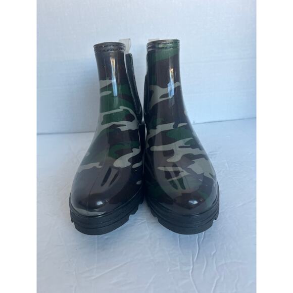 Seven7 Halifax Women's Green/Black Camo Chelsea Lug Sole Rain Ankle Boots Size 9 - Picture 4 of 11